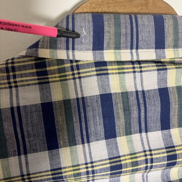 Brooks Brother Madras Blazer Men's Size 45 XL Blue Plaid Lightweight Summer - Picture 8 of 8